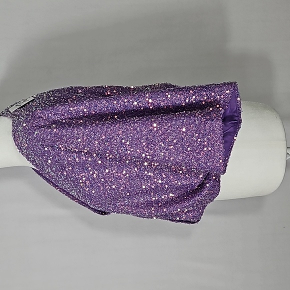 Boutique Women's Purple Sequined Batwing Sequined Blouse Top L - Picture 7 of 8